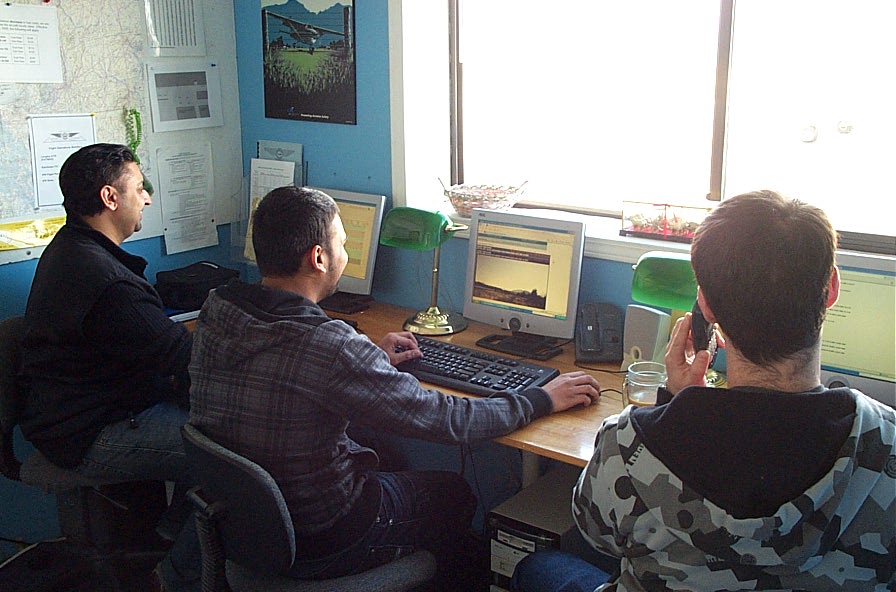 Langley Flying School Ready Room.  This is where pre-flight planning is undertaken by students, including weather briefings, weight and balance calulations, and training records are completed.